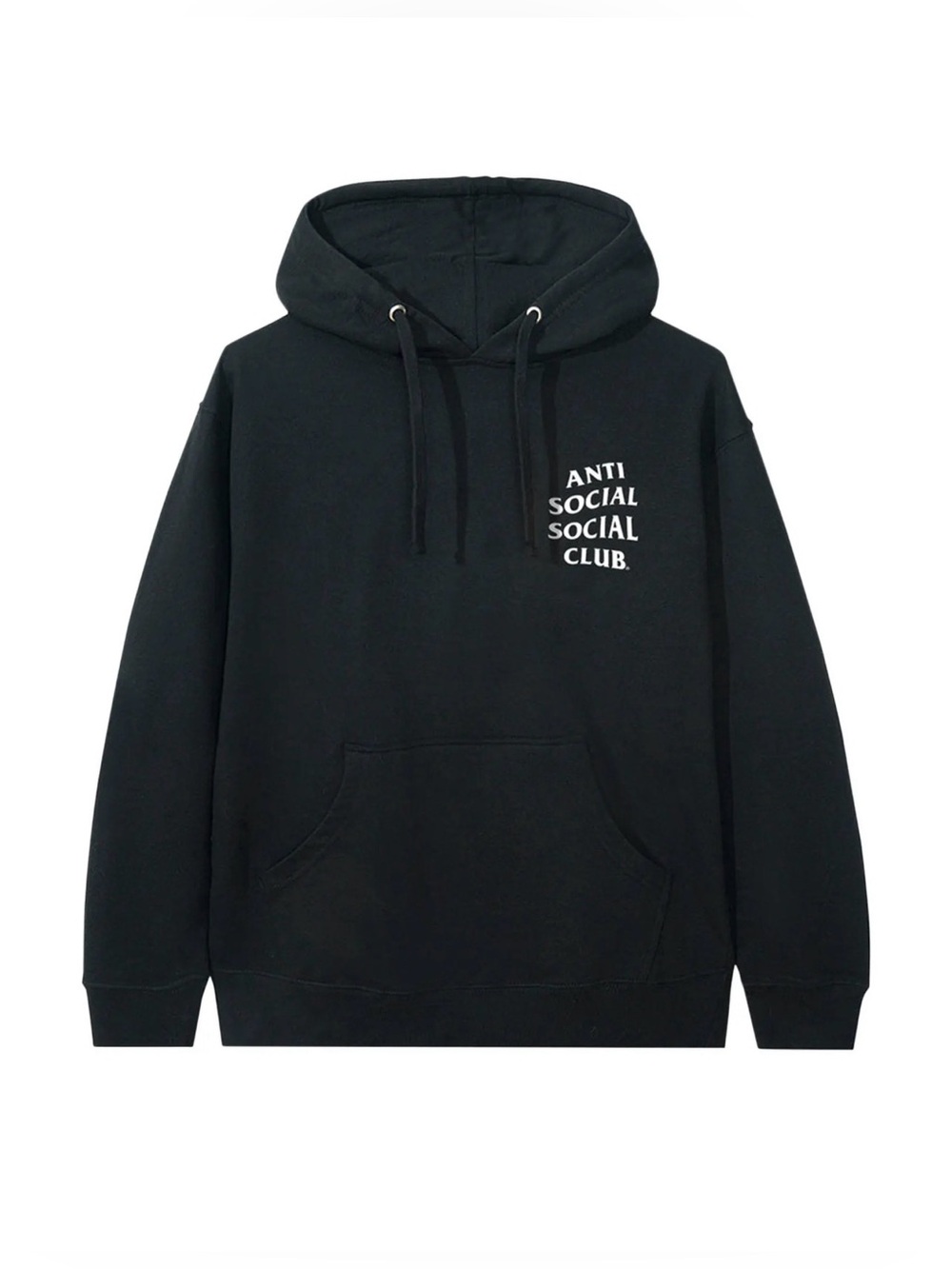 Anti Social Social Club Black Hoodie with White Chest Logo